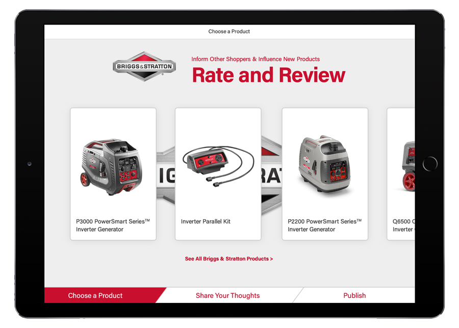 Briggs Customer Review Homepage App