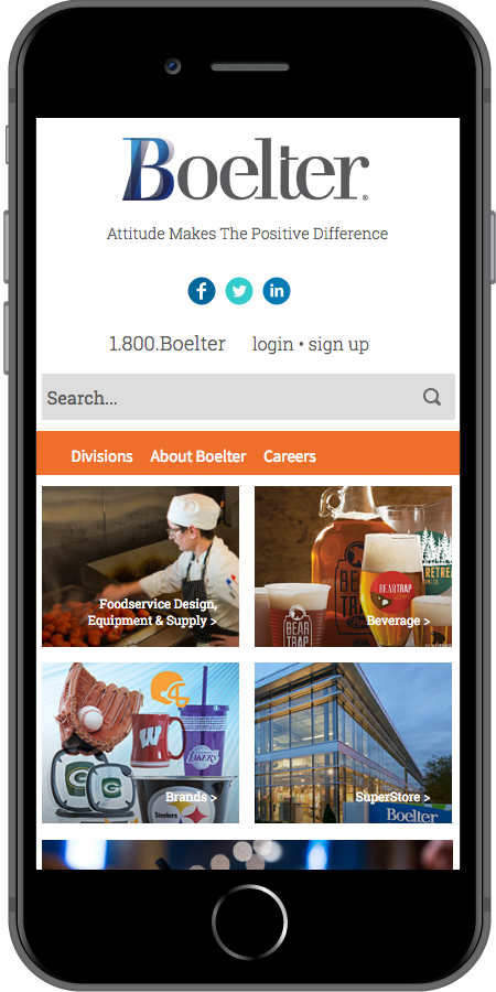 Boelter Companies Homepage Mobile