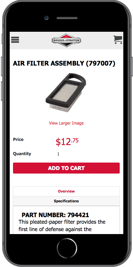 Briggs and Stratton Ecommerce Product2 Mobile