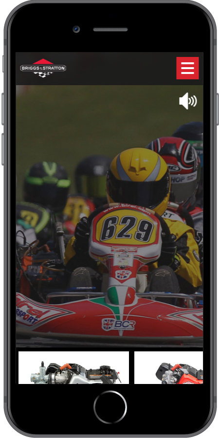 Briggs and Stratton Racing Homepage Mobile