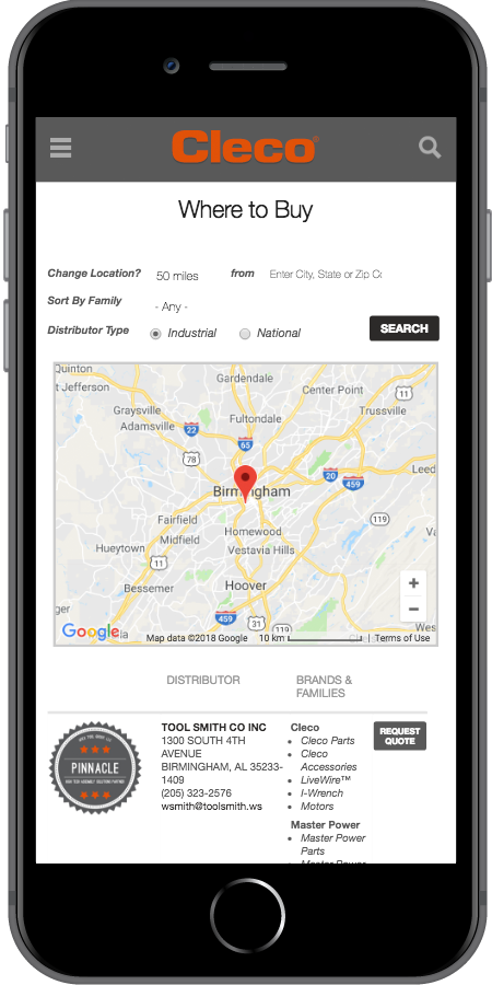 Cleco Power Tools Locator Mobile
