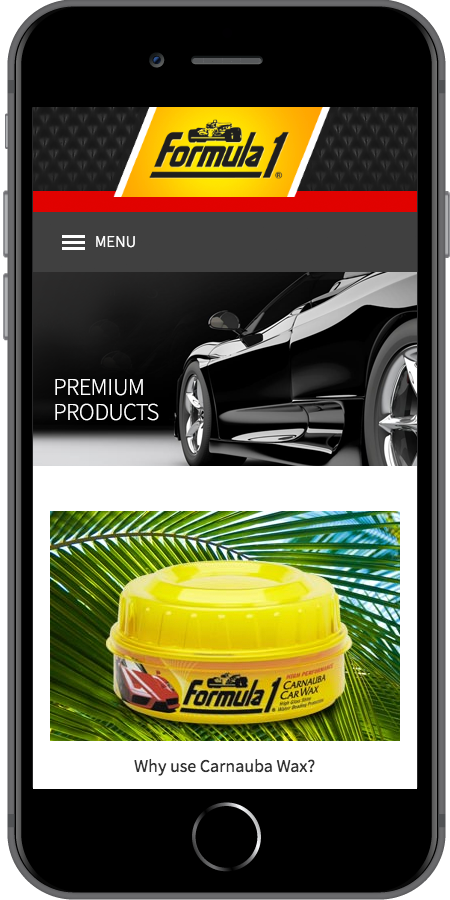 Formula 1 Wax Homepage Mobile