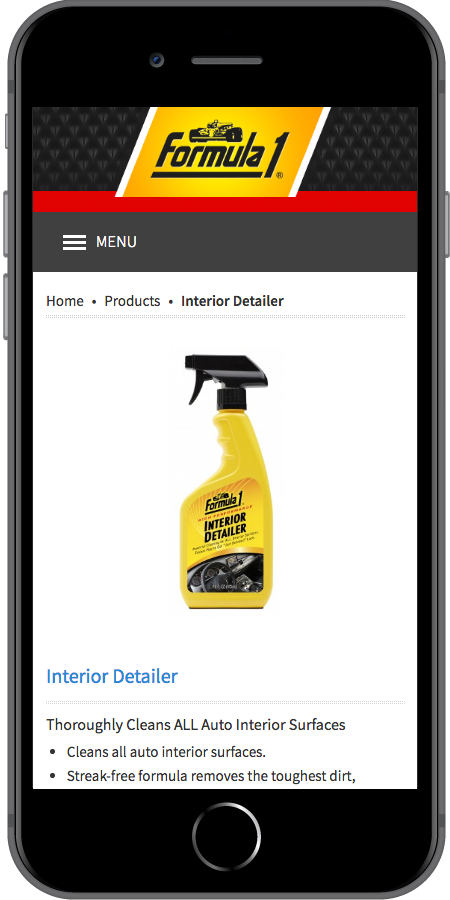 Formula 1 Wax Product Page Mobile