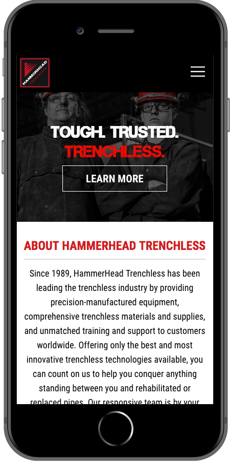 HammerHead Trenchless Homepage Mobile