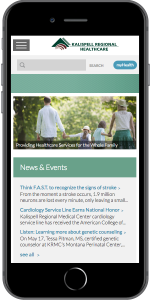 Kalispell Regional Healthcare Homepage Mobile