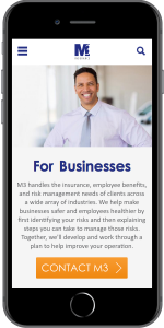 M3 Insurance Landing Page Mobile