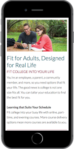 Nicolet College Homepage Mobile2