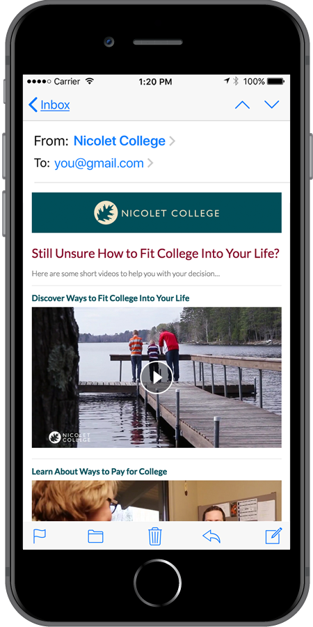 Nicolet College Homepage Mobile3