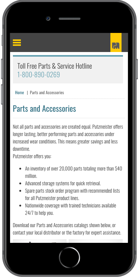 Putzmeister Parts Mobile