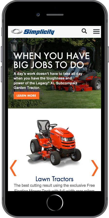 Simplicity Homepage Mobile