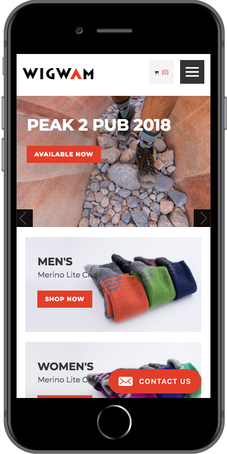 Wigwam Homepage Mobile