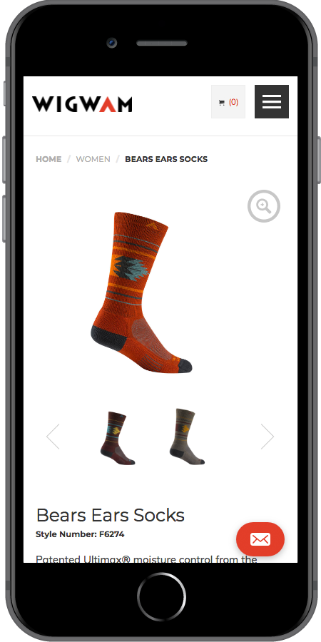 Wigwam Product Page Mobile