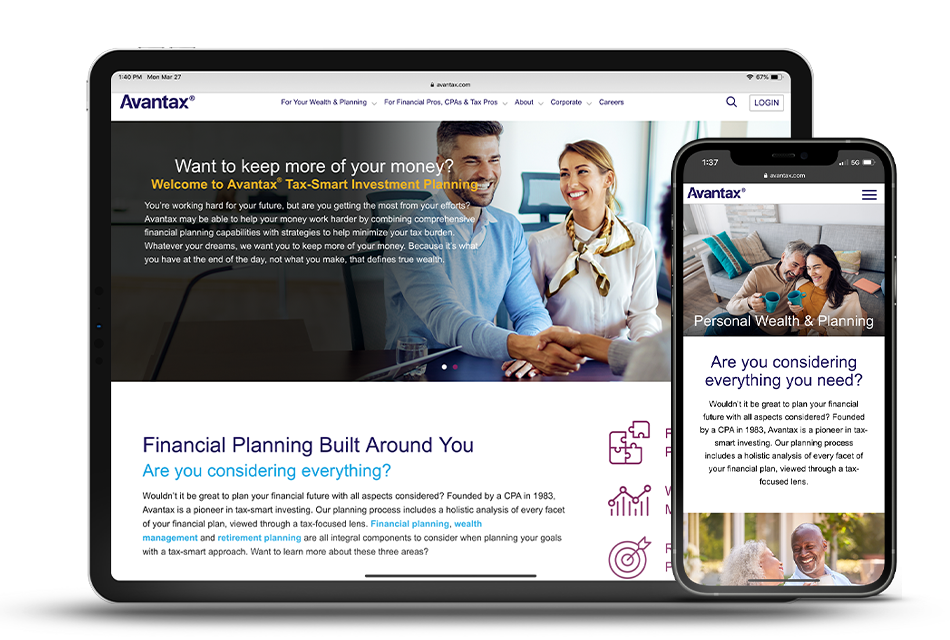 Web Design and Development for Financial Firms Tablet