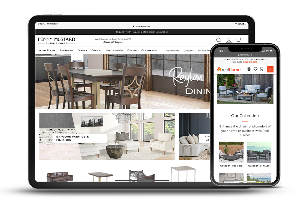 Web Design and Development for Furniture Business Tablet